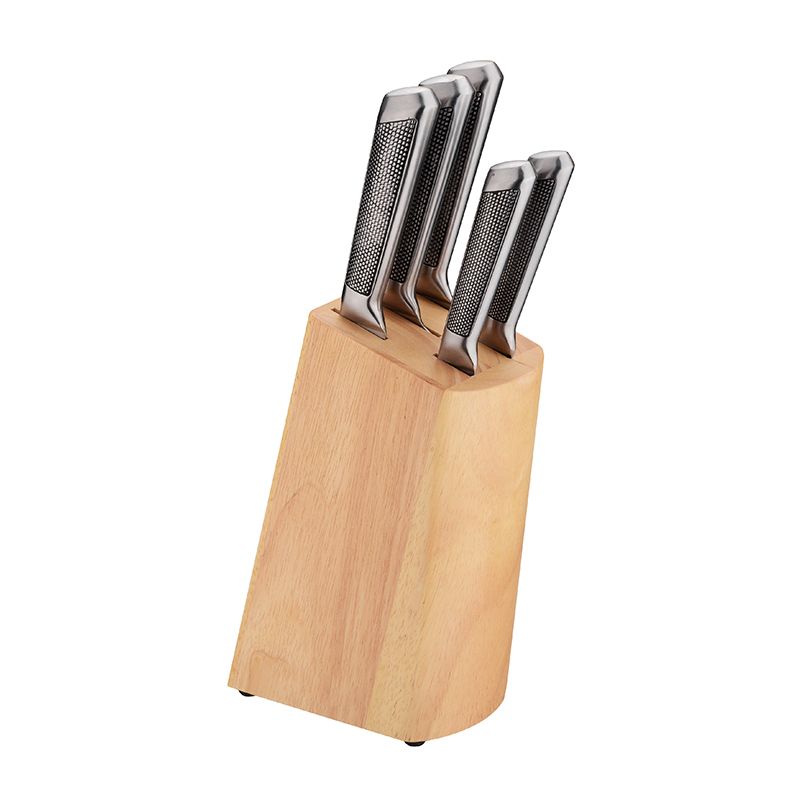 Cocina King New Larprals Design Handle Handle 6 PCS Chef Cuchillo Conjunto con soporte de madera